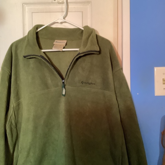 Men’s Remington Clothing Olive Green Fleece 1/4 Zip Sweater Size L - Picture 10 of 16